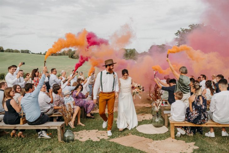 Mariage coloré Domaine de Ronsard Normandie